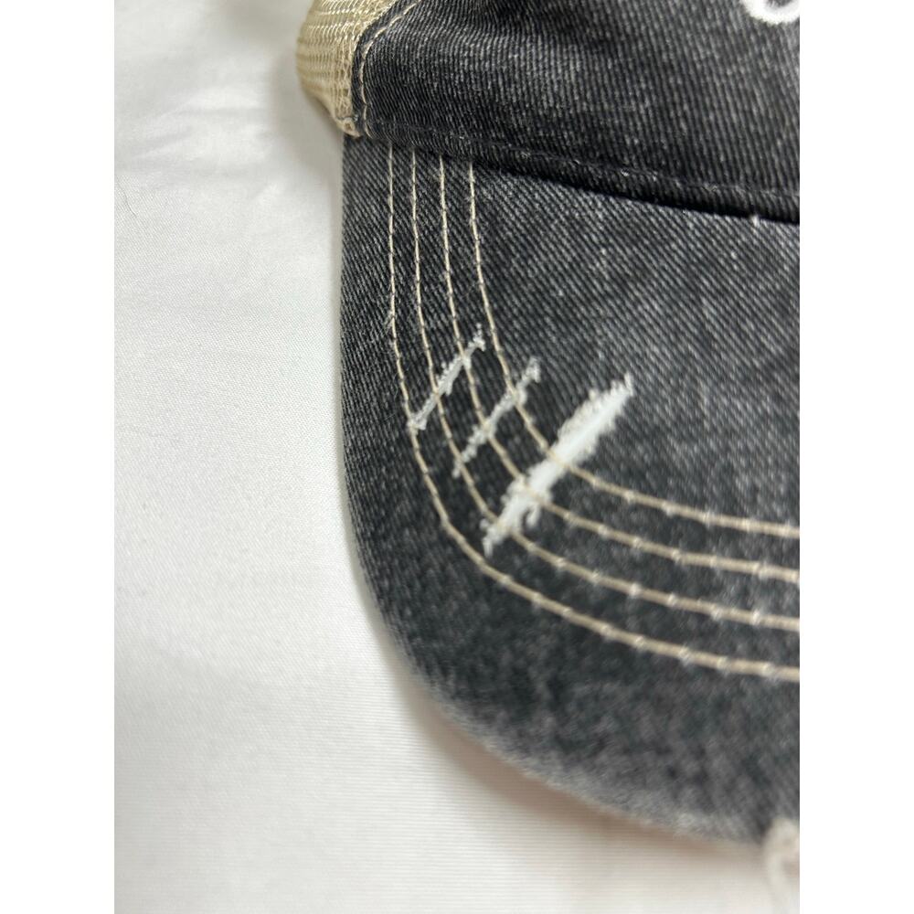 Womans Distressed Look - BOY MOM - Trucker Style Baseball Hat - Picture 5 of 11